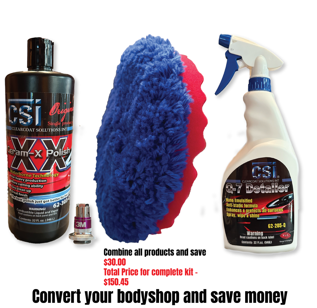 Body shop conversion buffing kit